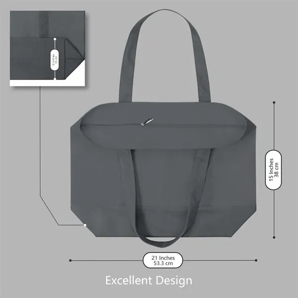 Canvas Tote Bag with Zipper