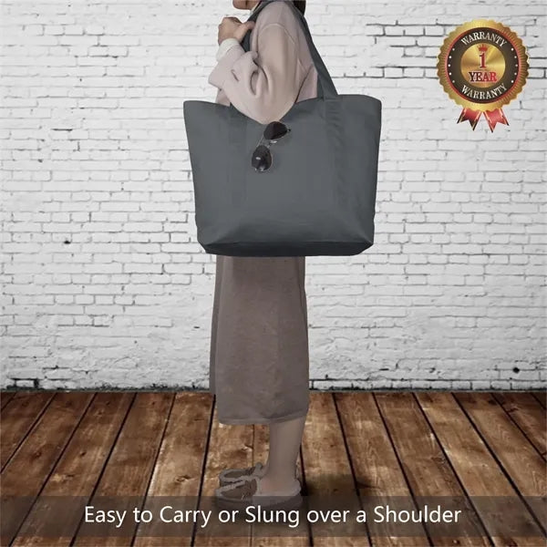 Canvas Tote Bag with Zipper