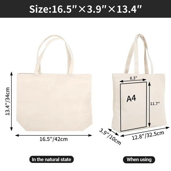 Canvas Zipper Tote Bag