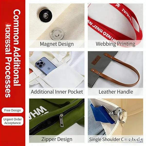 Canvas Zipper Tote Bag