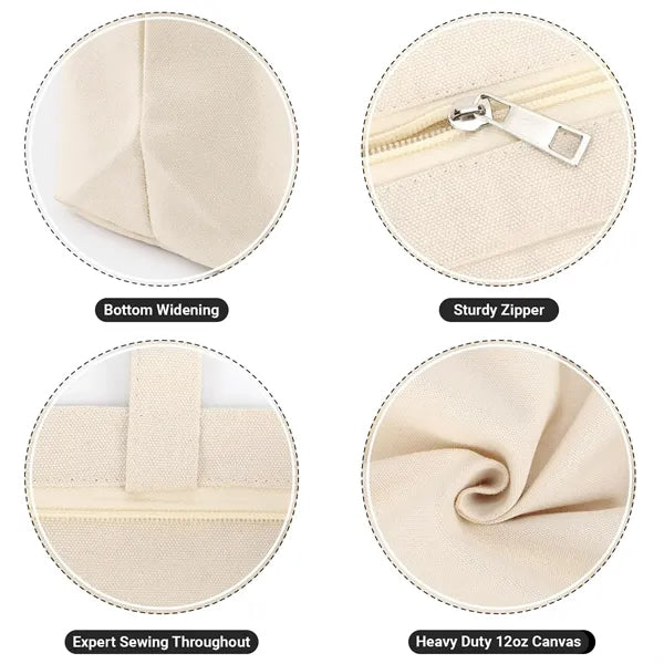Canvas Zipper Tote Bag