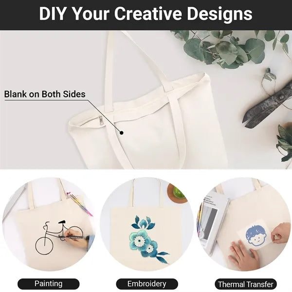 Canvas Zipper Tote Bag