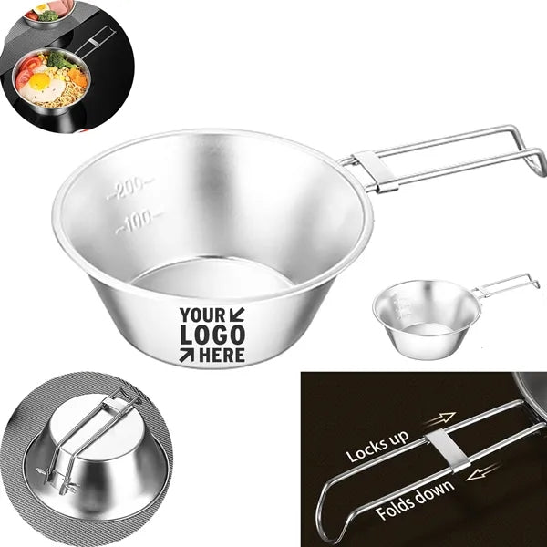 Stainless Steel Sierra Cup with Folding Handle