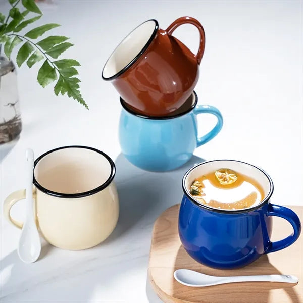 10 oz. Colorful Ceramic Coffee Mug with Custom Logo