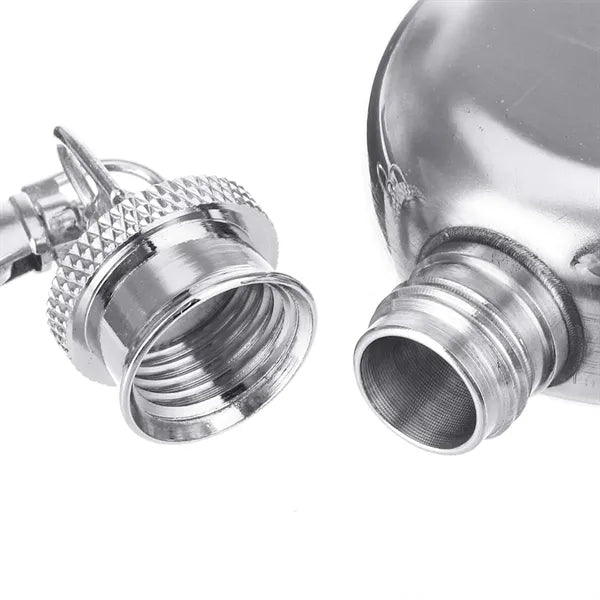 1 oz. Mini Round Stainless Steel Keychain Flask