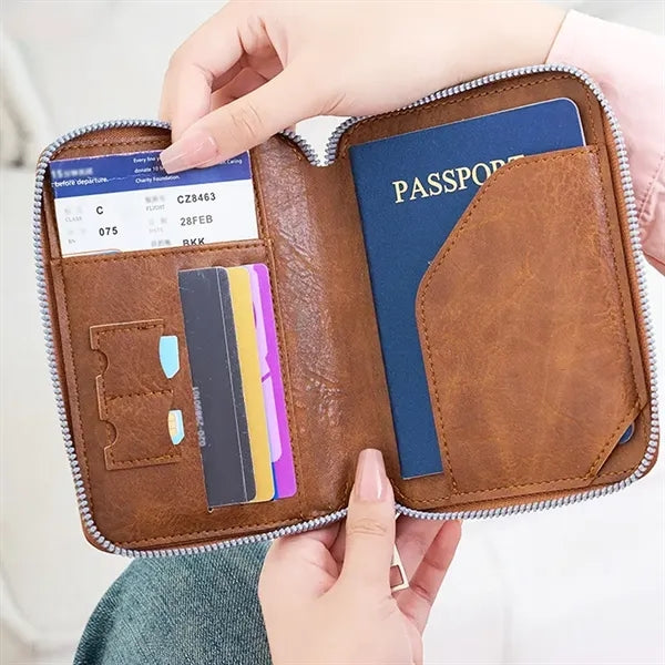 RFID Blocking Passport Holder with Multi Card Slots
