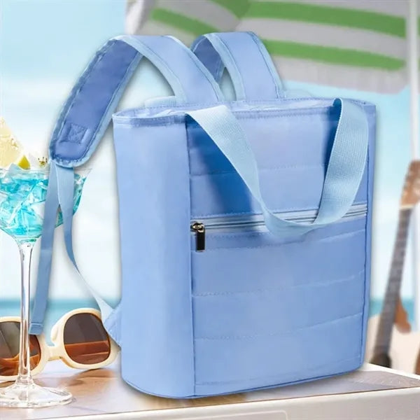 Large Capacity Cooler Bag for 15 Cans with Adjustable Strap