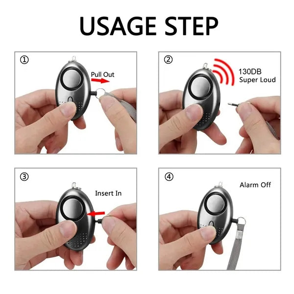 Portable Personal Alarm Keychain Safety Security