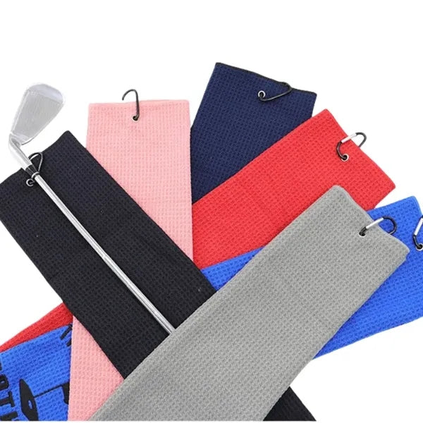 Microfiber Waffle Sports Towel with Carabiner
