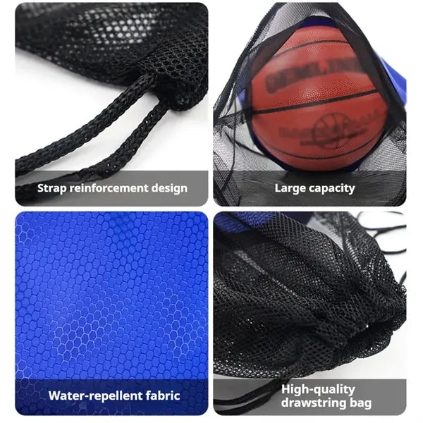 Sport gym basketball drawstring backpack mesh ball bag