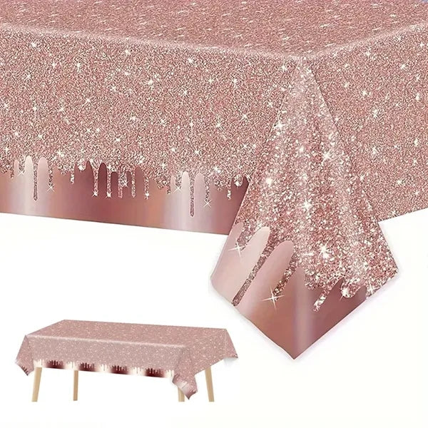 Rose Gold Birthday Party Tablecloths Valentine's Day
