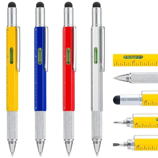 6-in-1 Metal Ballpoint Pen with Ruler & Level