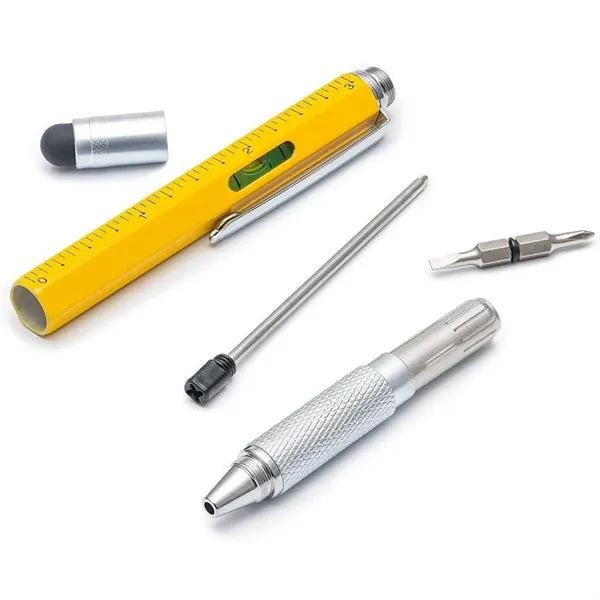 6-in-1 Metal Ballpoint Pen with Ruler & Level