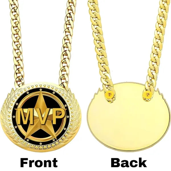 6inches Big Gold Awards Turnover Chain Medal