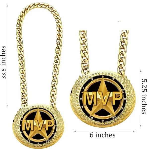6inches Big Gold Awards Turnover Chain Medal