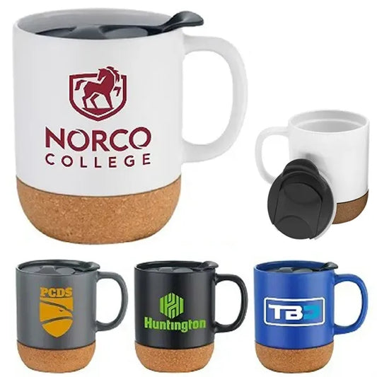 12Oz Insulated Cork Bottom Ceramic Mug