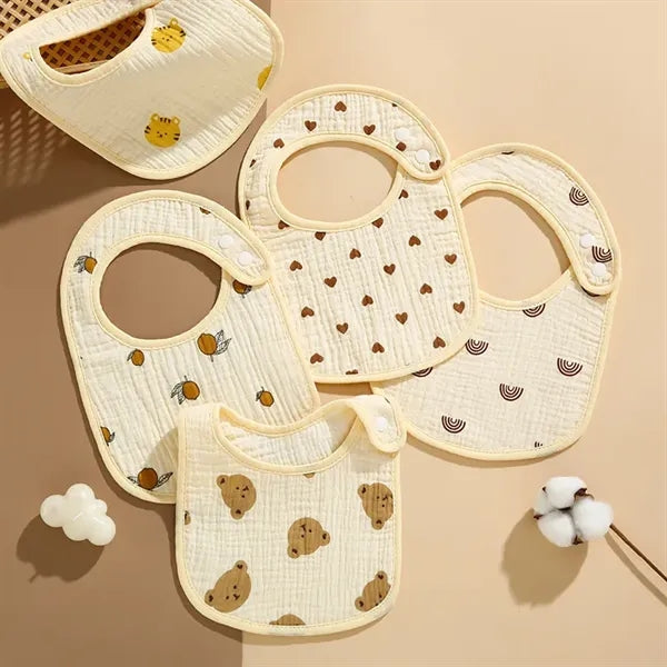 Cotton Baby Drool Bib, Waterproof Stain-Resistant Bib Apron