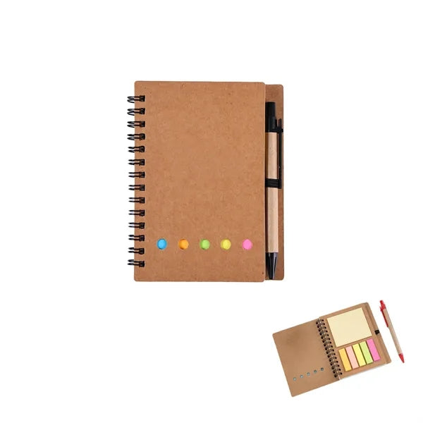 Eco Spiral Notebook with Sticky Notes