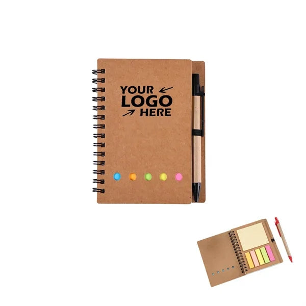 Eco Spiral Notebook with Sticky Notes
