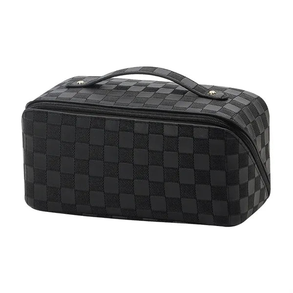 Large-Capacity Women's Leather Makeup & Toiletry Bag