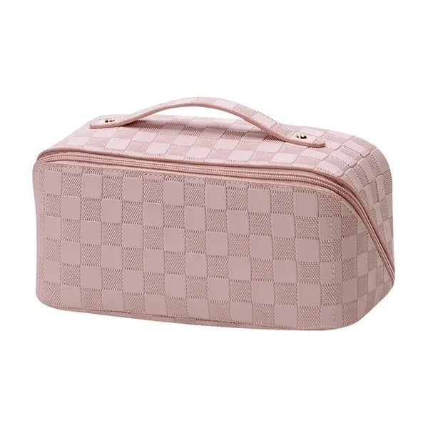 Large-Capacity Women's Leather Makeup & Toiletry Bag