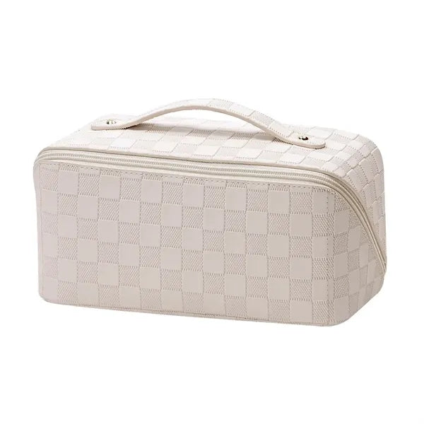 Large-Capacity Women's Leather Makeup & Toiletry Bag