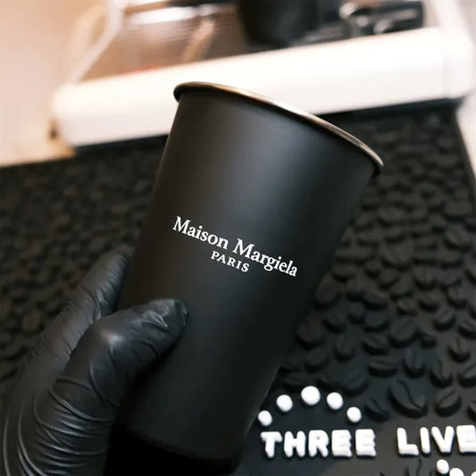16 Oz Sleek Matte Black Stainless Steel Travel Cup
