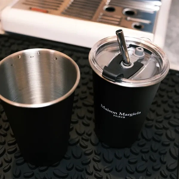 16 Oz Sleek Matte Black Stainless Steel Travel Cup
