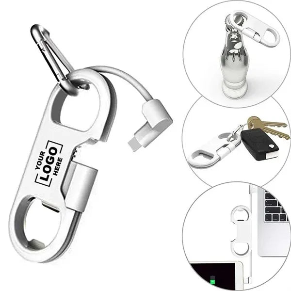 Charging Cable Bottle Opener Keychain