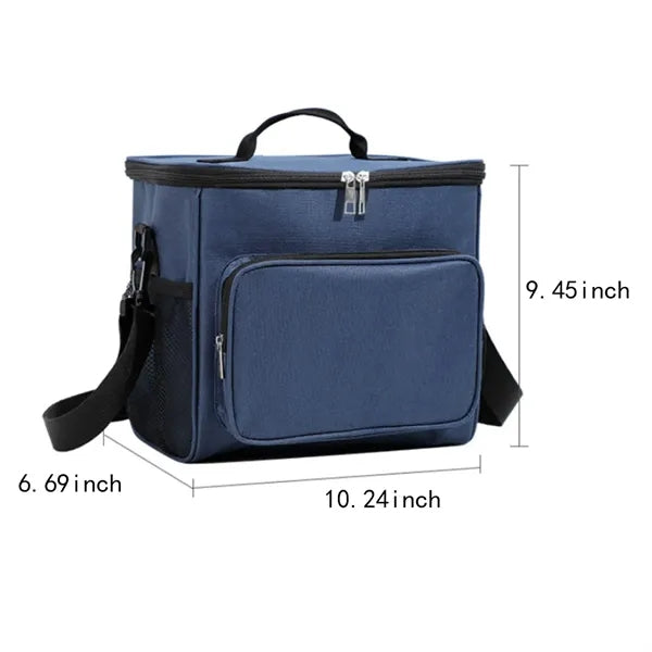 Leak-proof zippered front pocket insulated lunch cooler bag