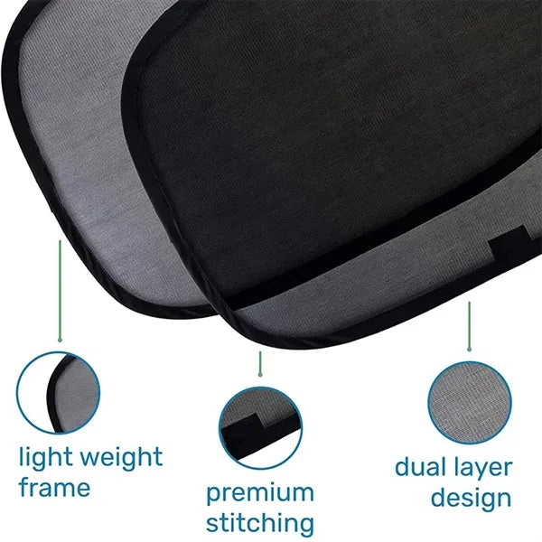 Two Pack Car Side Window Mesh Sunshade