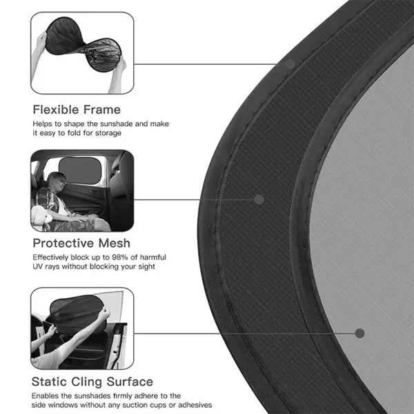 Two Pack Car Side Window Mesh Sunshade