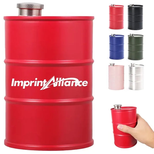 25oz.Stainless Steel Barrel Flask with Custom Logo