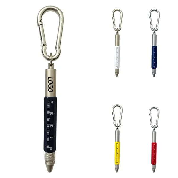 Metal 6 In 1 Carabiner Tool Pen