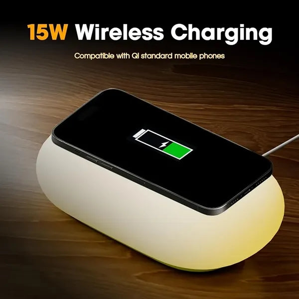 3-in-1 Wireless Charging Camping Lamp With RGB Light