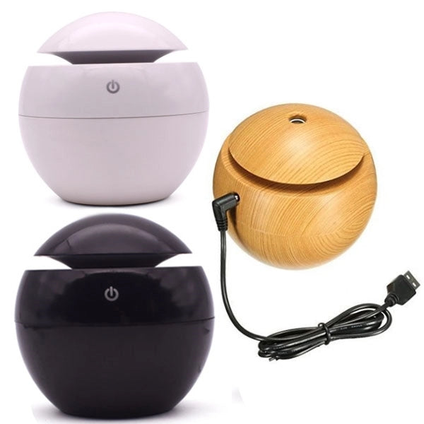 USB Wood Grain LED Lights Air Humidifier