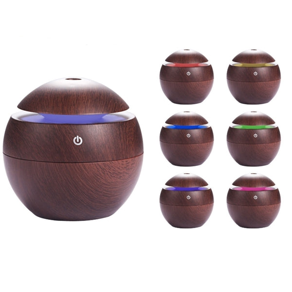 USB Wood Grain LED Lights Air Humidifier