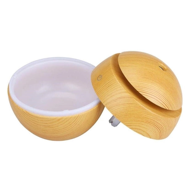 USB Wood Grain LED Lights Air Humidifier