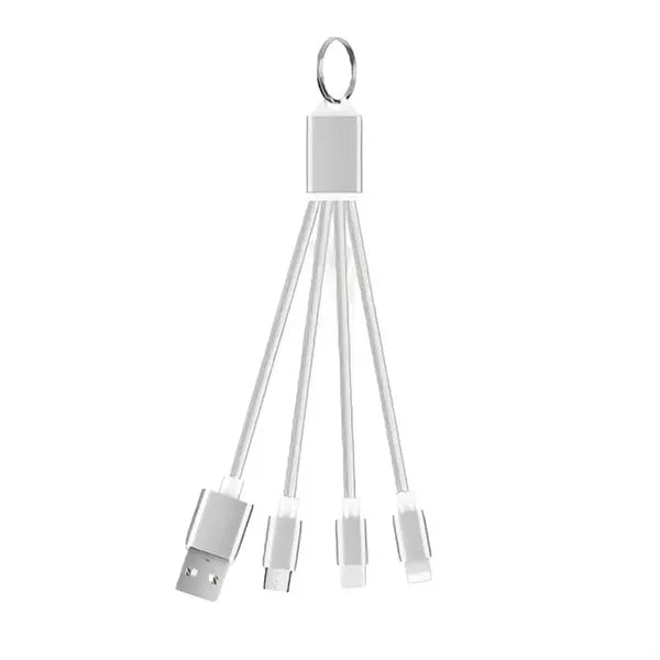 Multiple Nylon 3in1 Charging Cable Keychain
