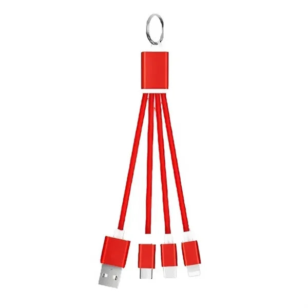 Multiple Nylon 3in1 Charging Cable Keychain