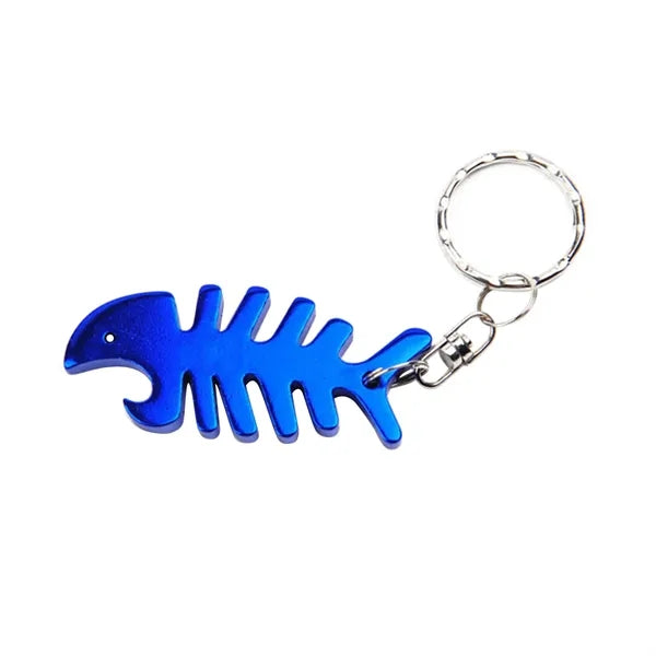 Fish Bone Shape Bottle Opener Keyring
