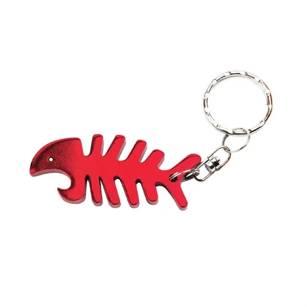 Fish Bone Shape Bottle Opener Keyring