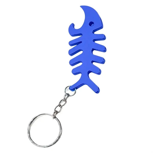 Fish Bone Shape Bottle Opener Keyring