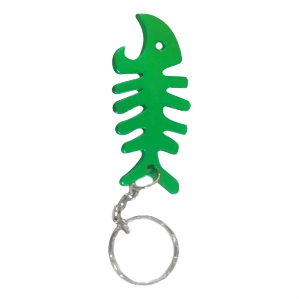 Fish Bone Shape Bottle Opener Keyring