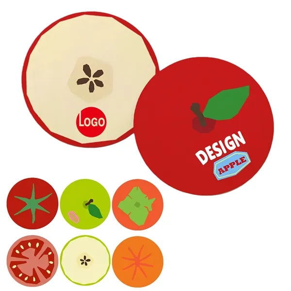 Stylish Fruit Shaped Leather Car Cup Mat Heat Insulation
