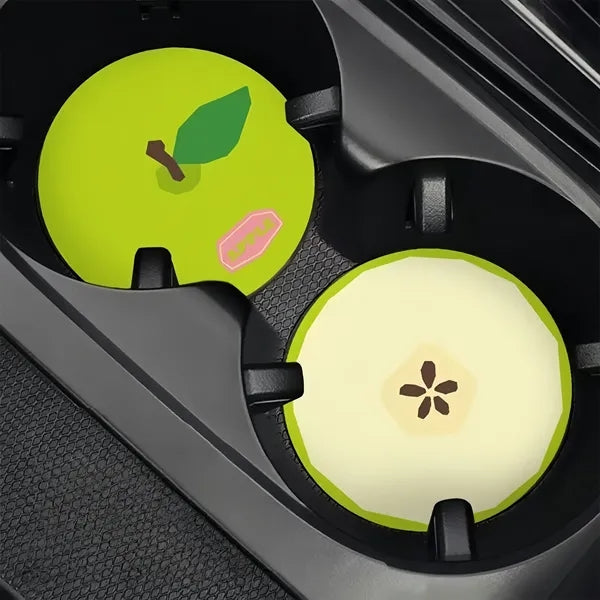 Stylish Fruit Shaped Leather Car Cup Mat Heat Insulation