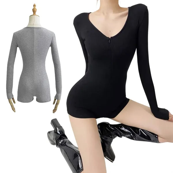 Stylish Hot Girl Long Sleeve Jumpsuit High Waist Slim Fit