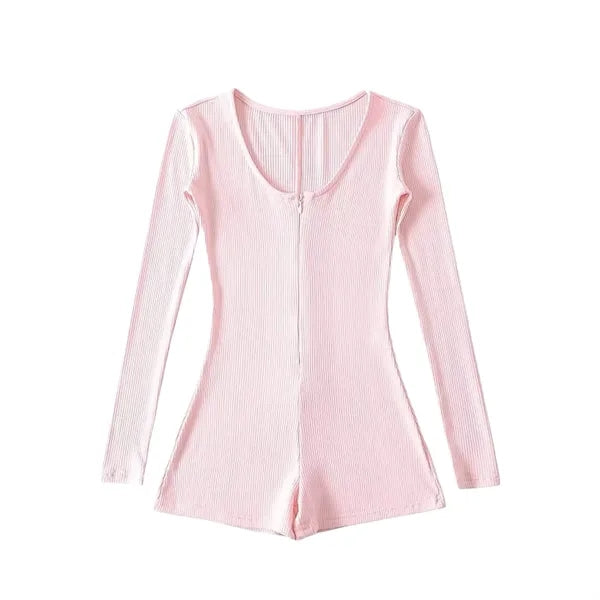 Stylish Hot Girl Long Sleeve Jumpsuit High Waist Slim Fit