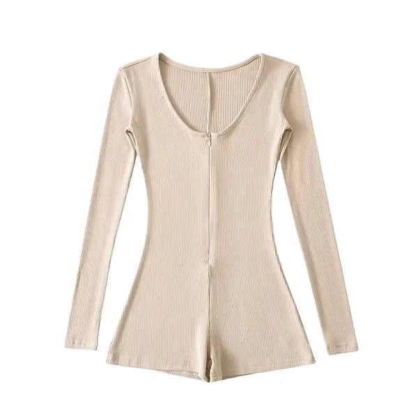 Stylish Hot Girl Long Sleeve Jumpsuit High Waist Slim Fit