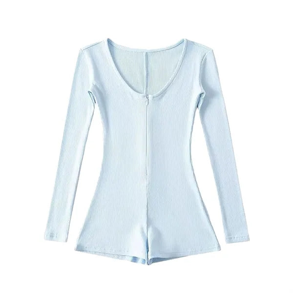 Stylish Hot Girl Long Sleeve Jumpsuit High Waist Slim Fit